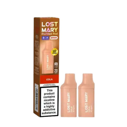 Lost Mary BM600 Prefilled Pods box of 10 in Cola Flavour at UK Vaper Wholesale