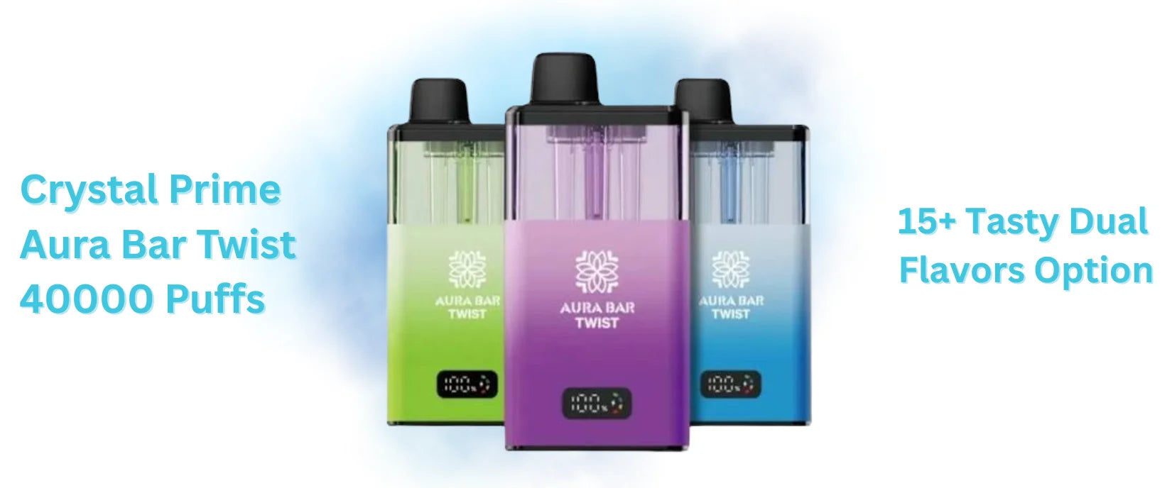 Crystal Prime Aura Bar Twist 40000 Puffs Box of 5