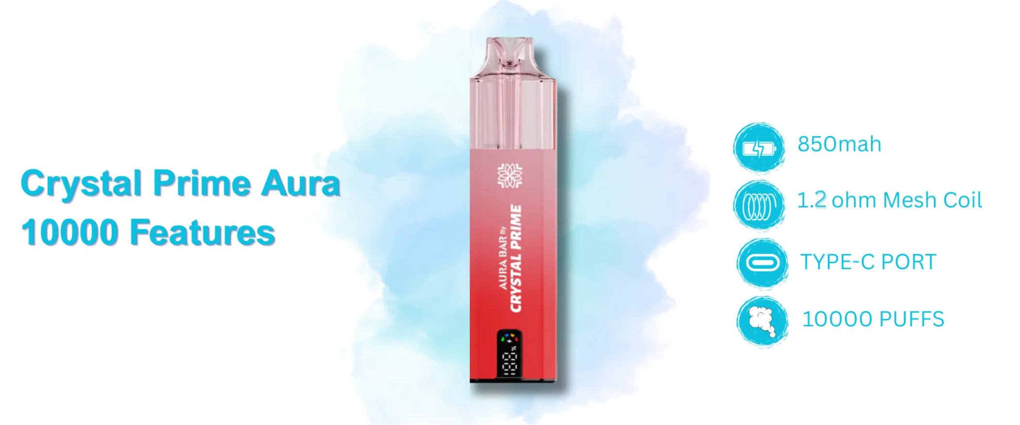 Prime Bar Vape 10000 Puffs Crystal Prime Aura 10000 Box of 5 Prime Bar Vape 10000 Puffs Crystal Prime Aura 10000 Box of 5