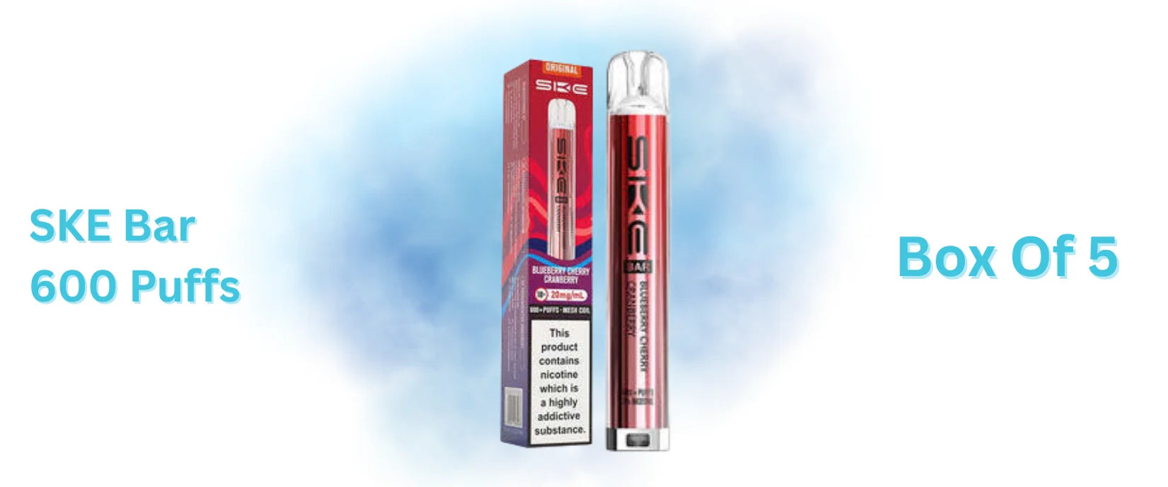 SKE Crystal bar 600 Puffs Box of 5