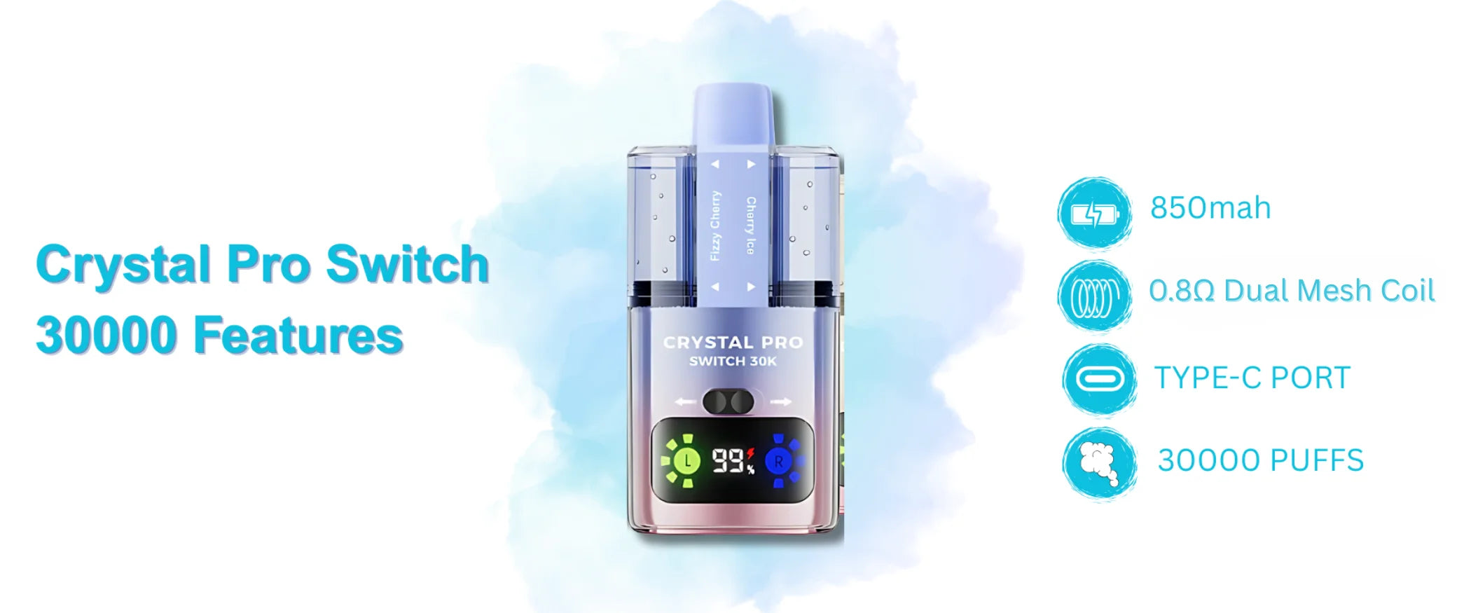 Crystal Pro Switch 30000 Box of 5 Features