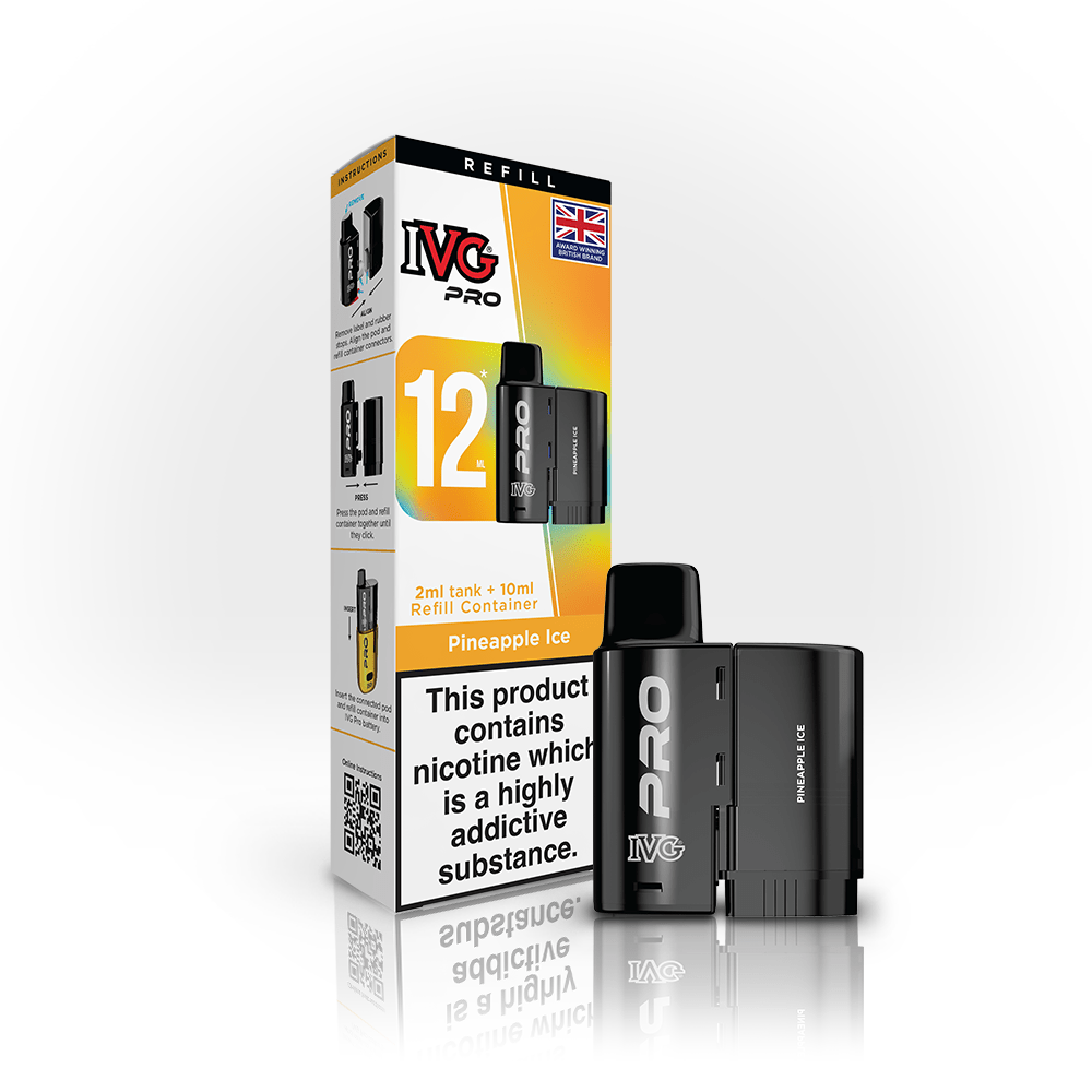 IVG Pro 12 Prefilled Vape Pods Box of 5, Pineapple Ice Flavour 