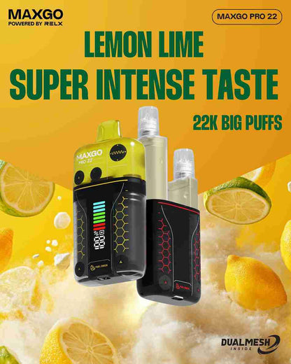 RELX Maxgo 22k Disposable Vape Box of 5 - with Lemon Lime flavour 